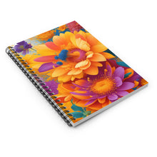 Load image into Gallery viewer, Flower Design Spiral Notebook - French Inspired Journal - Ruled Line Notebook - Gift for Writers and Readers