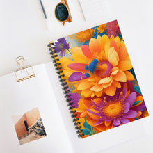 Load image into Gallery viewer, Flower Design Spiral Notebook - French Inspired Journal - Ruled Line Notebook - Gift for Writers and Readers