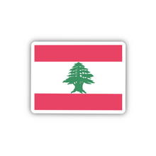 Load image into Gallery viewer, Lebanon Flag, Clear Sticker, 2"x1.52"
