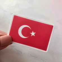Load image into Gallery viewer, Turkey Flag, Clear Sticker, 2"x1.35"