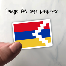 Load image into Gallery viewer, Artsakh Flag Clear Sticker - Transparent Vinyl Decal, Patriotic Artsakh Emblem, Durable, Weatherproof, Ideal for Laptops & Cars, 2-inch