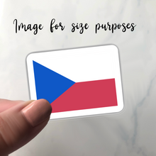 Load image into Gallery viewer, PRE-ORDER Czechia Flag, Clear Sticker, 2”x1.42”