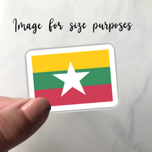 Load image into Gallery viewer, Myanmar Flag, Clear Sticker, ~2” length