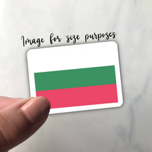 Load image into Gallery viewer, PRE-ORDER Bulgaria Flag, Clear Sticker, 2”x1.42”