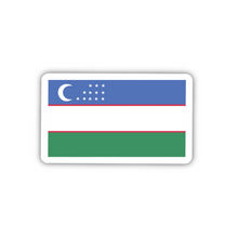 Load image into Gallery viewer, Uzbekistan Flag, Clear Sticker, ~2” length