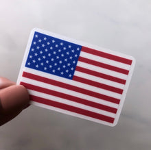 Load image into Gallery viewer, USA Flag, Clear Sticker, 2x1.38 in