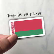 Load image into Gallery viewer, Belarus Flag, Clear Sticker, ~2” length