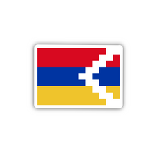 Load image into Gallery viewer, Artsakh Flag Clear Sticker - Transparent Vinyl Decal, Patriotic Artsakh Emblem, Durable, Weatherproof, Ideal for Laptops & Cars, 2-inch