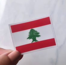 Load image into Gallery viewer, Lebanon Flag, Clear Sticker, 2"x1.52"