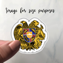Load image into Gallery viewer, Armenia Coat of Arms Sticker - Waterproof Vinyl Decal, National Emblem, Patriotic Armenian Symbol, Durable, Weatherproof, 2-inch