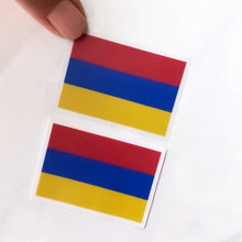 Load image into Gallery viewer, Armenia Flag Clear Sticker - Transparent Vinyl Decal, Patriotic Armenian Emblem, Durable, Weatherproof, Ideal for Laptops & Cars, 2-inch