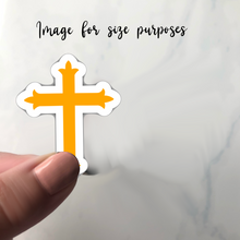 Load image into Gallery viewer, PRE-ORDER Cross 01, Clear Sticker, ~2”x1.5x