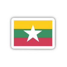 Load image into Gallery viewer, Myanmar Flag, Clear Sticker, ~2” length