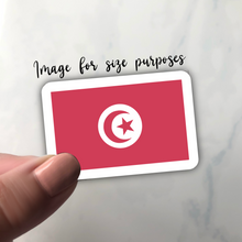 Load image into Gallery viewer, Tunisia Flag, Clear Sticker, ~2” length