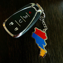 Load image into Gallery viewer, Armenian Flag Keychain - 2&quot; length | Premium Quality Handcrafted Heritage Accessory
