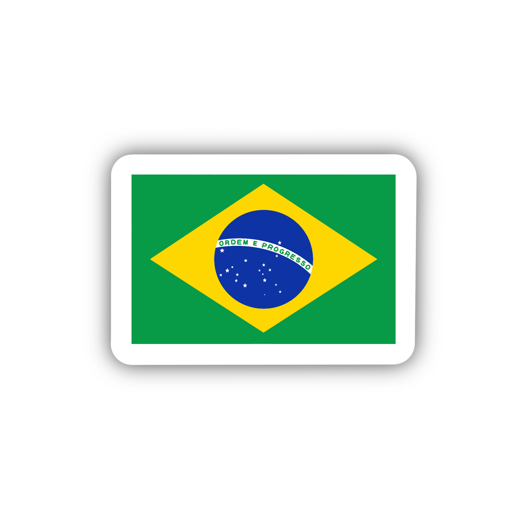 Brazil Flag Sticker, 2” length