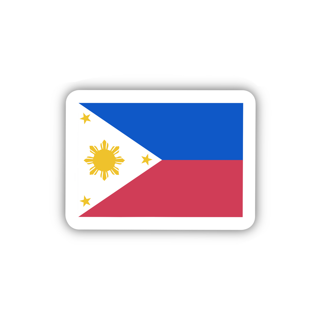 Philippines Flag, Clear Sticker, ~2” length