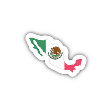 Load image into Gallery viewer, Die-cut Mexico outline sticker with flag colors – waterproof vinyl
