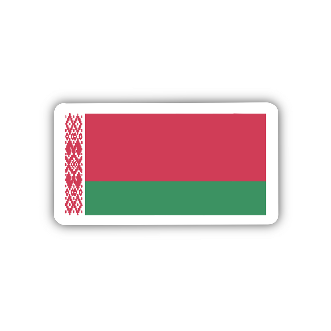 Belarus Flag, Clear Sticker, ~2” length