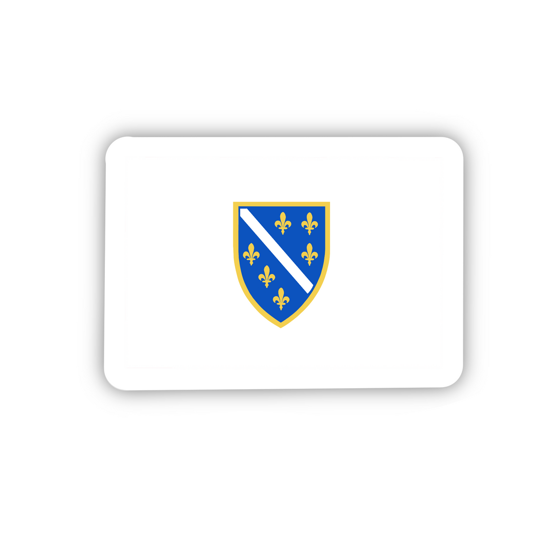 PRE-ORDER: Bosnia COA Flag, Clear Sticker, ~2” length