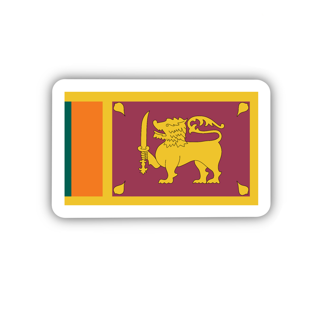 Sri Lanka Flag, Clear Sticker, 2” length