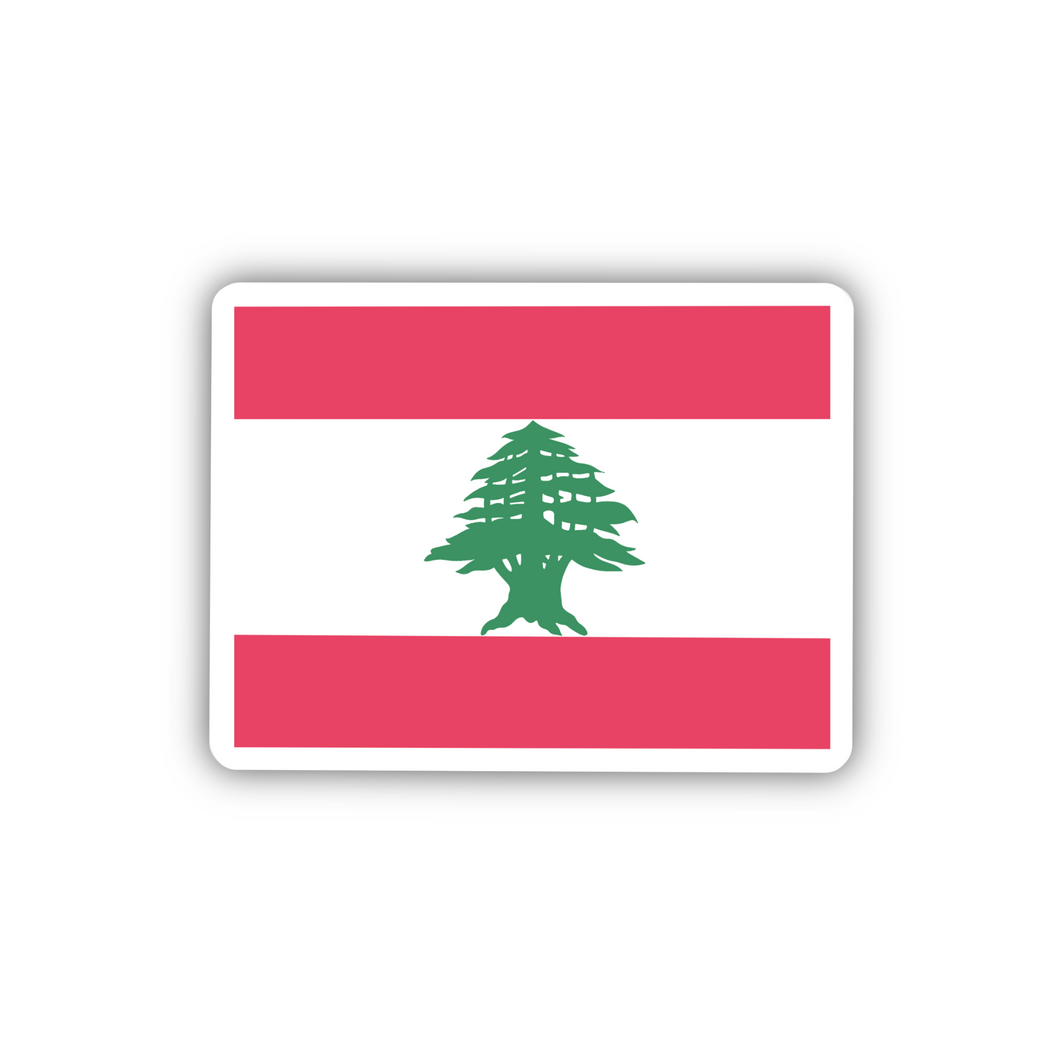 Lebanon Flag, Clear Sticker, 2