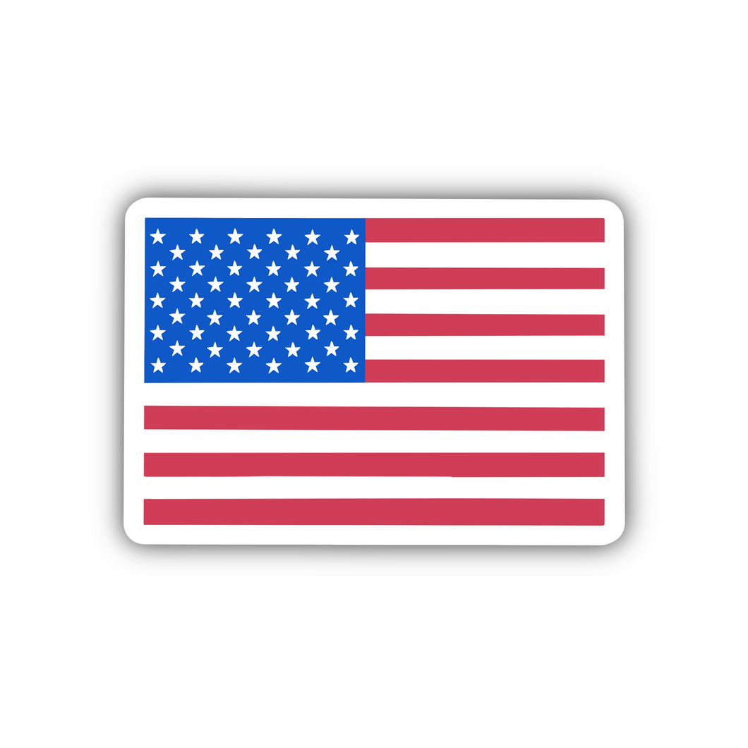 USA Flag, Clear Sticker, 2x1.38 in