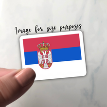 Load image into Gallery viewer, Serbia Flag, Clear Sticker, 2” length
