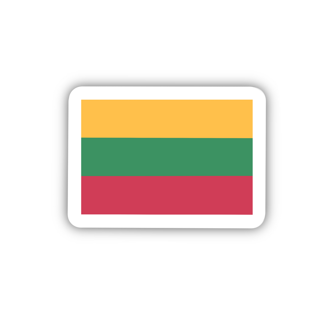 Lithuania Flag, Clear Sticker, ~2” length