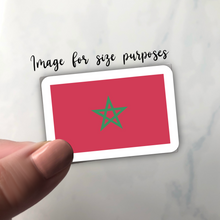 Load image into Gallery viewer, Morocco Flag, Clear Sticker, ~2” length
