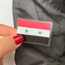 Load image into Gallery viewer, Syria Flag, Clear Sticker, 2x1.39 in.
