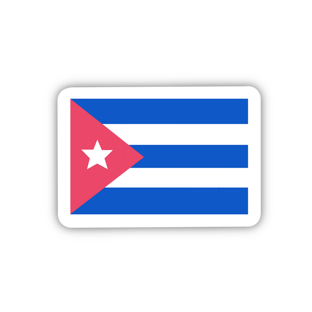 PRE-ORDER: Cuba Flag, Clear Sticker, ~2”