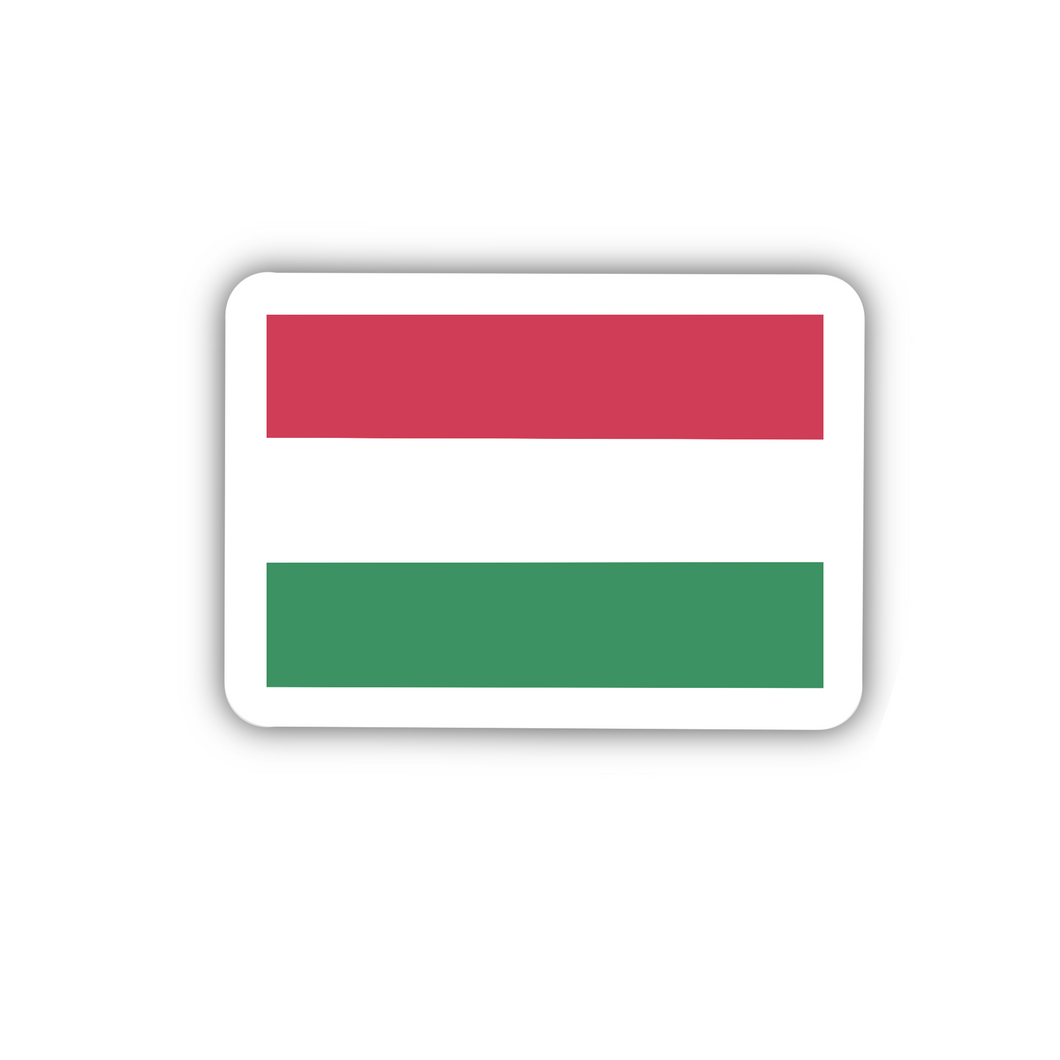 Hungary Flag, Clear Sticker, ~2” length