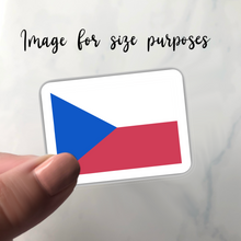 Load image into Gallery viewer, PRE-ORDER Czechia Flag, Clear Sticker, 2”x1.42”
