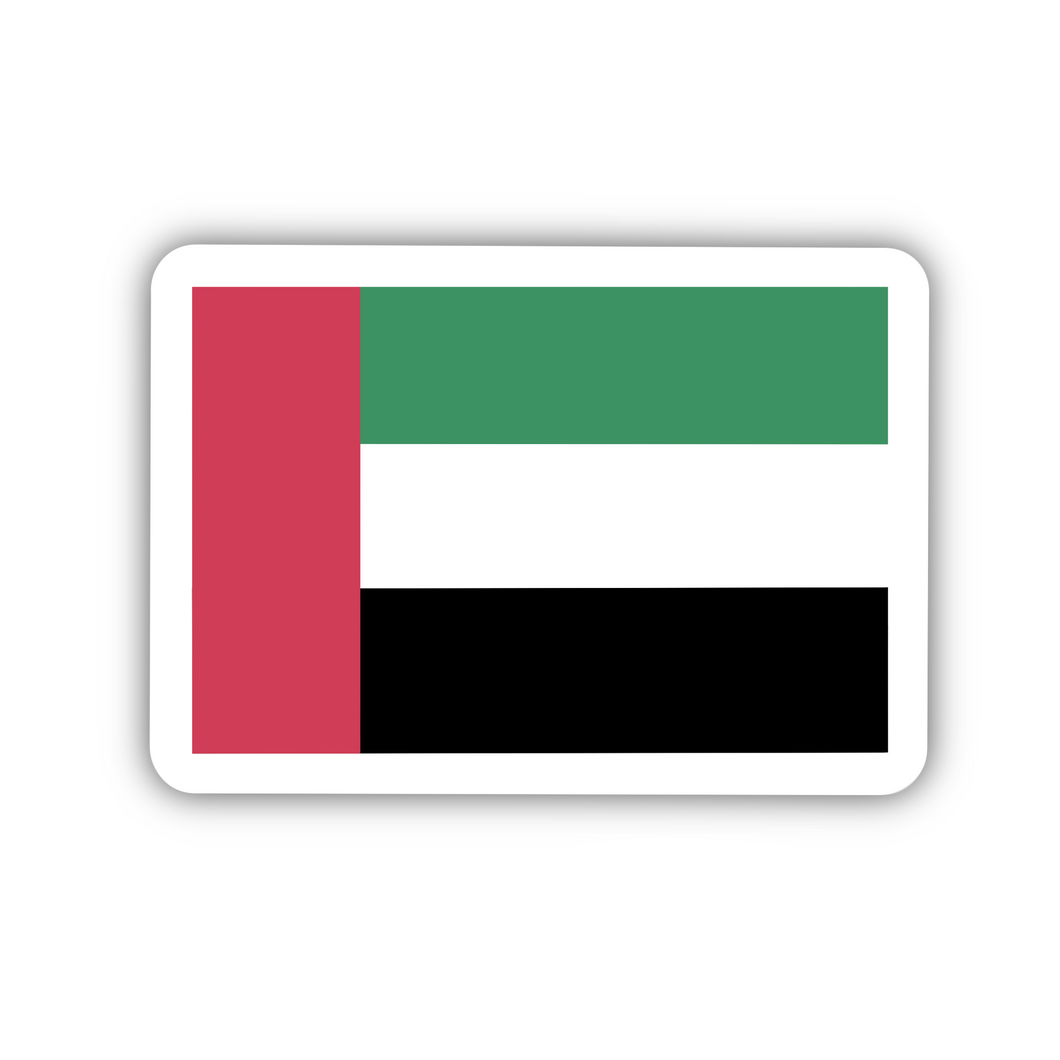 United Arab Emirates Flag, Clear Sticker, ~2” length