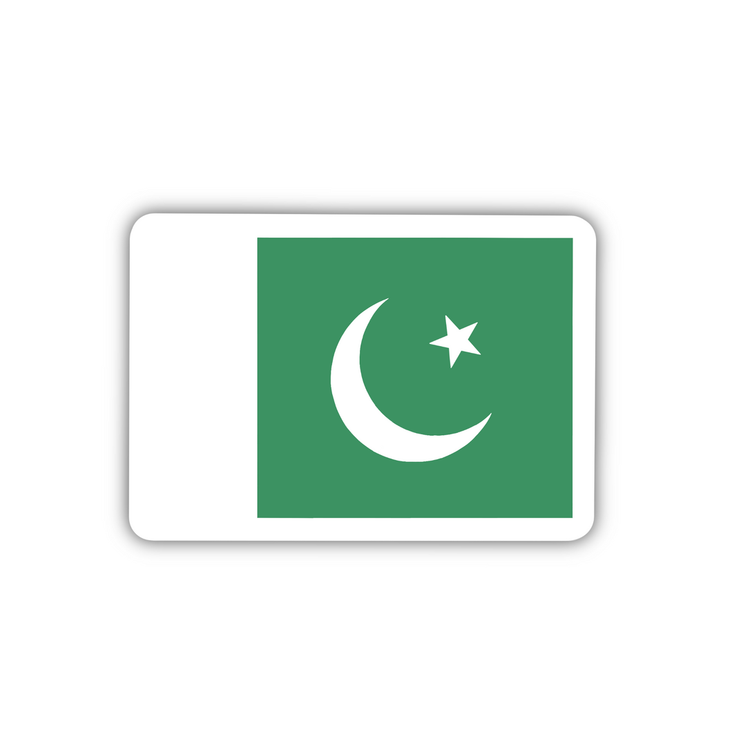 Pakistan Flag, Clear Sticker, 2x1.39 in.