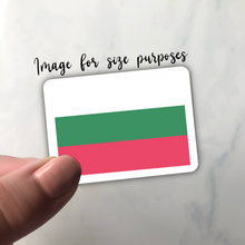 Load image into Gallery viewer, PRE-ORDER Bulgaria Flag, Clear Sticker, 2”x1.42”
