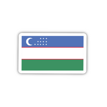 Load image into Gallery viewer, Uzbekistan Flag, Clear Sticker, ~2” length
