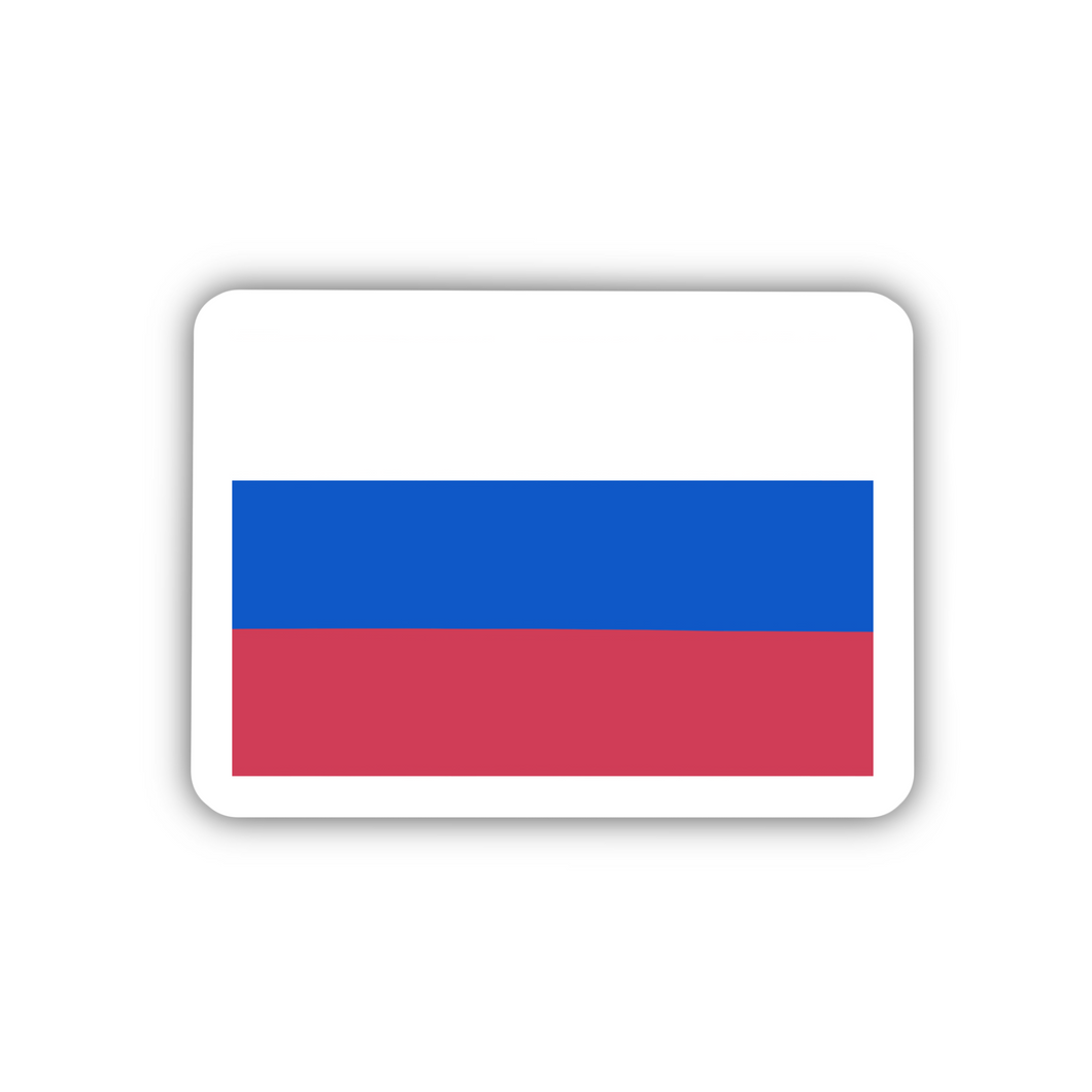 Russia Flag, Clear Sticker, 2