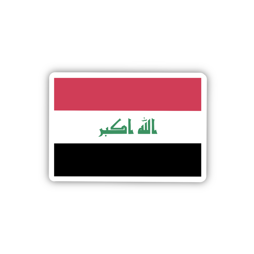 Iraq Flag, Clear Sticker, 2