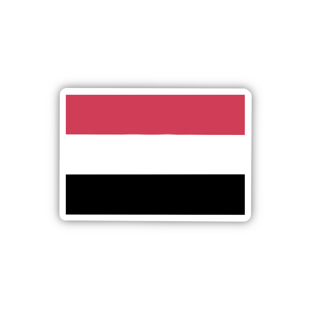 Yemen Flag Clear Sticker, 2x1.38”