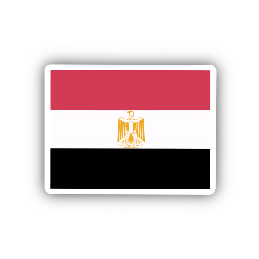 Egypt Flag, Clear Sticker, 1.7