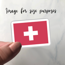 Load image into Gallery viewer, PRE-ORDER Switzerland Flag, Clear Sticker, ~2”
