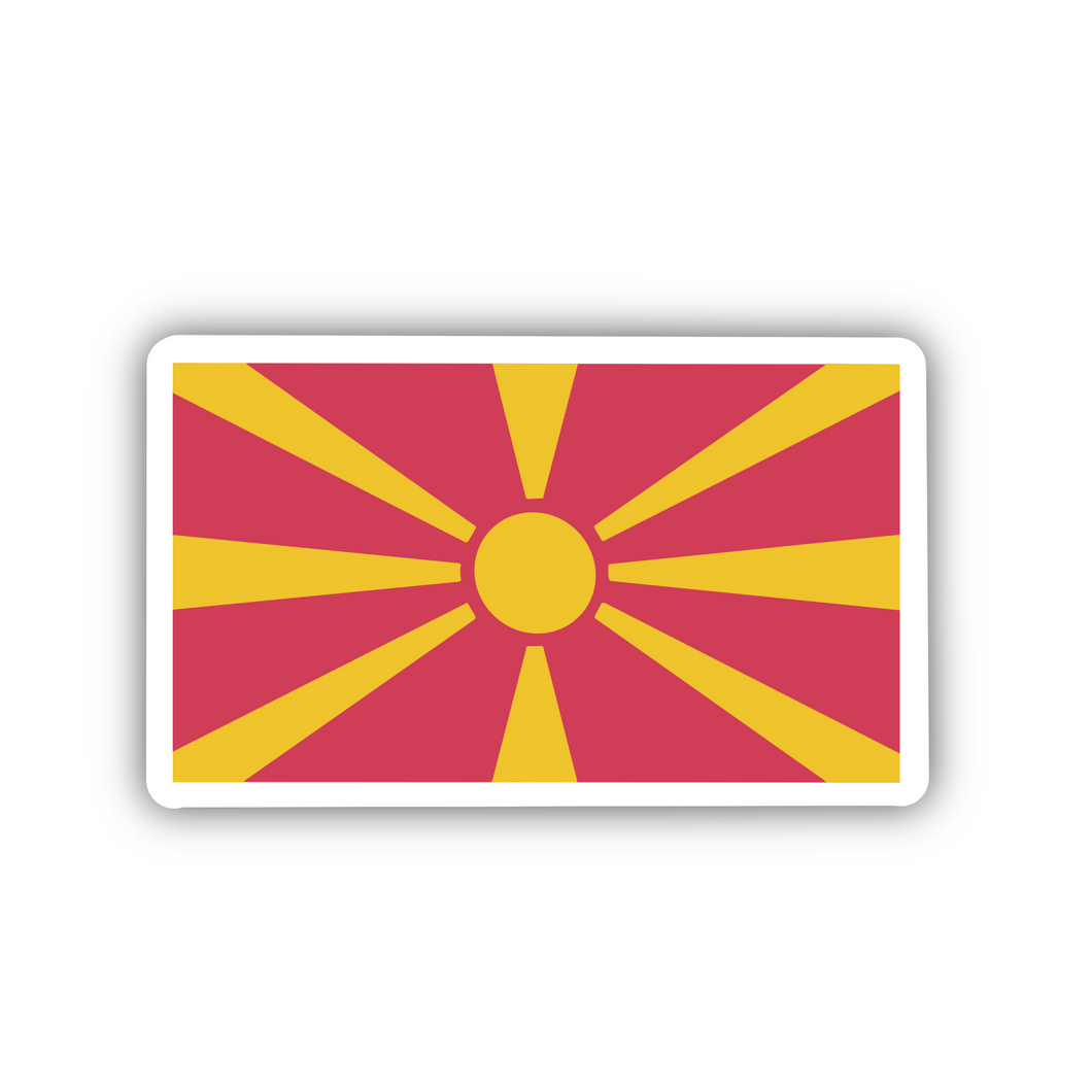 Macedonia Flag, Clear Sticker, 2