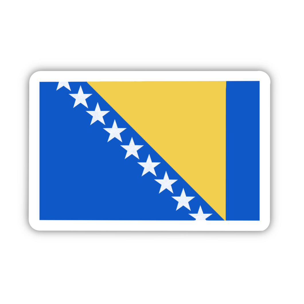 Bosnia Flag, Clear Sticker, 2x1.35 in.