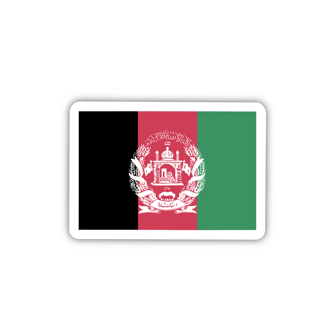 Afghanistan Flag Clear Sticker - Waterproof Vinyl Decal, National Emblem, Patriotic Afghan Symbol, Durable, Weatherproof, 2-inch