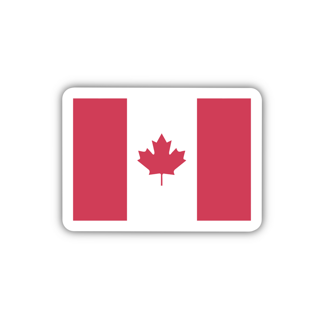 Canada Flag, Clear Sticker, 2” length