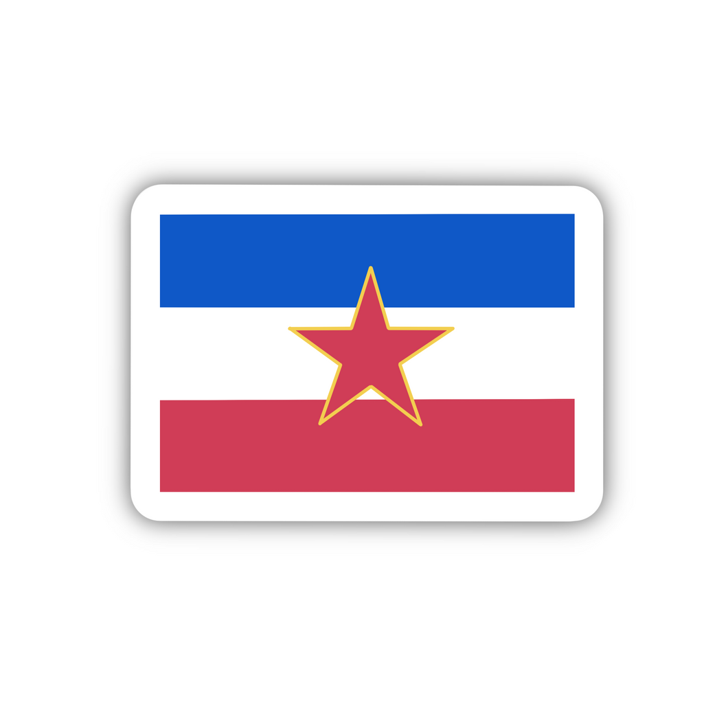 PRE-ORDER: Yugoslavia Flag, Clear Sticker, ~2”