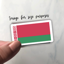 Load image into Gallery viewer, Belarus Flag, Clear Sticker, ~2” length
