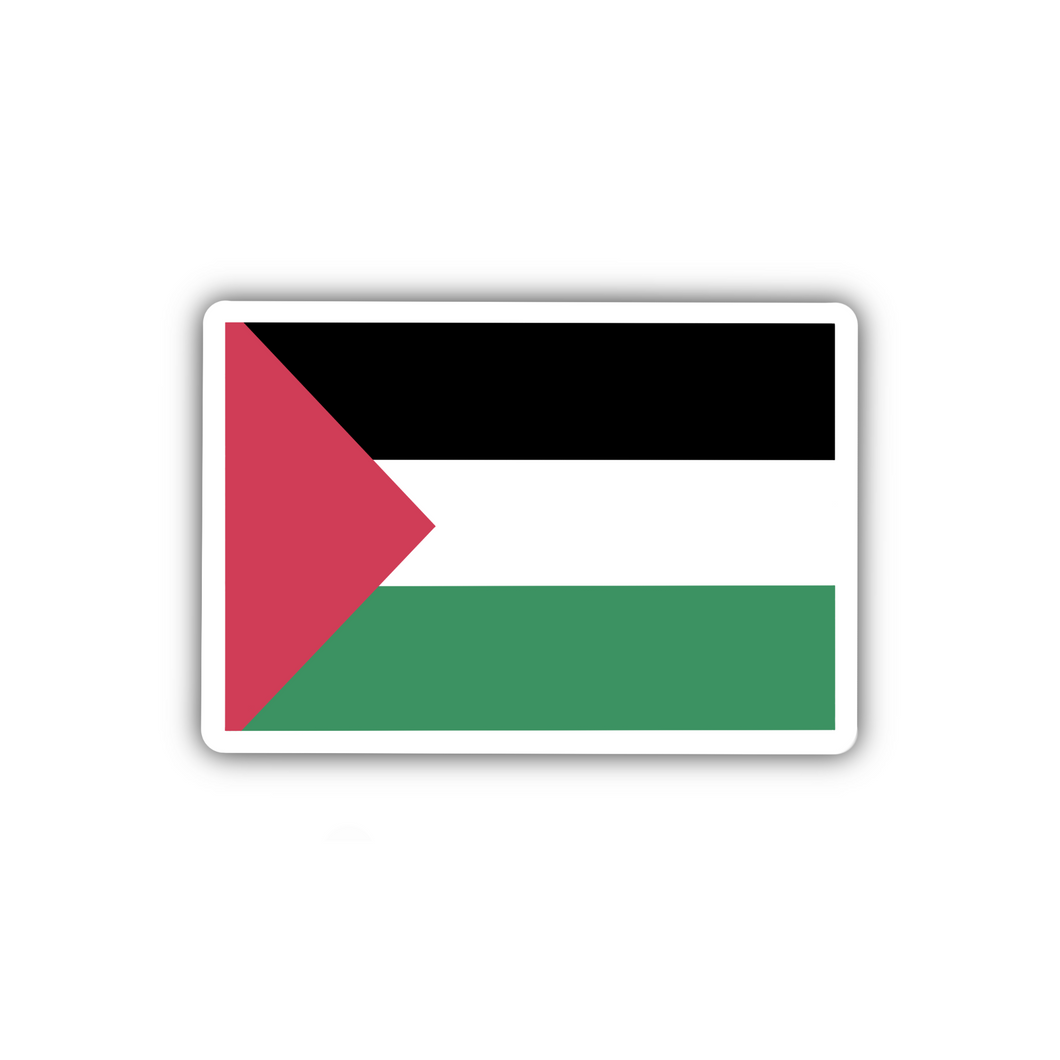 Palestine Flag Clear Sticker, 2x1.38”